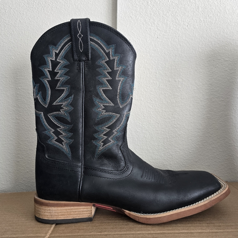 Justin Men's Tallyman Black Western Boots - Wide Square Toe Men's 11 - Picture 4 of 8